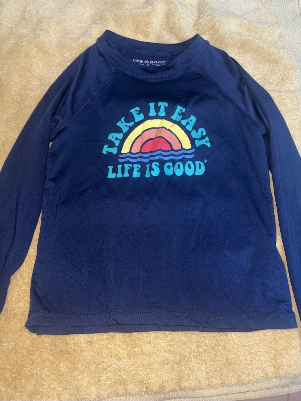 ⭐️ 5 for $25.00⭐️Life Is Good Navy Long Sleeve Tee Beach Shirt Sz small